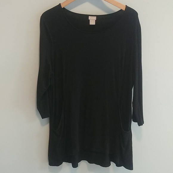 Chico's 3 Swoop Neck Tunic Top - Picture 1 of 9